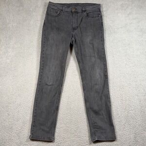 LL Bean Jeans Men's 34x32 Gray Beanflex Slim Straight Stretch Casual Dark Wash